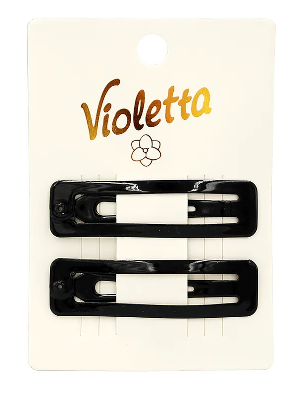 Заколки для волосся Violetta компактні чорного кольору 2 шт.