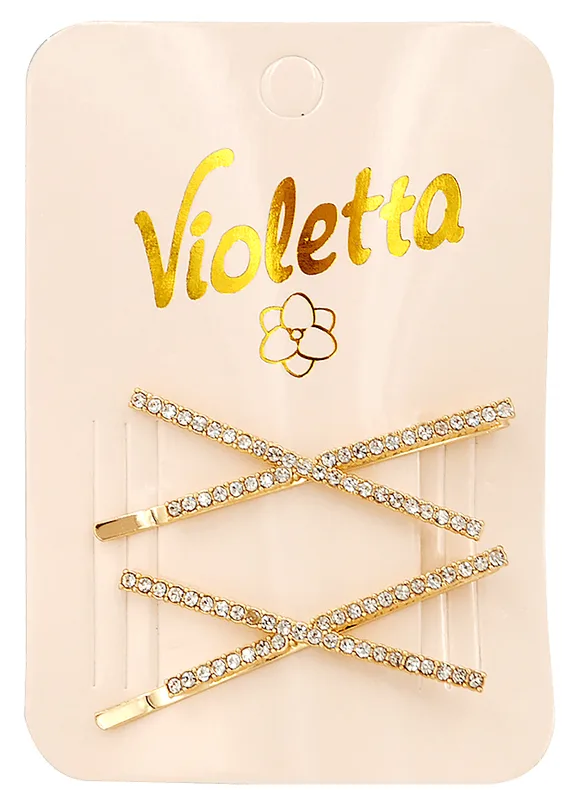 Невидимки для волосся Violetta col. зі стразами (CH-SM-23-506) 2 шт.