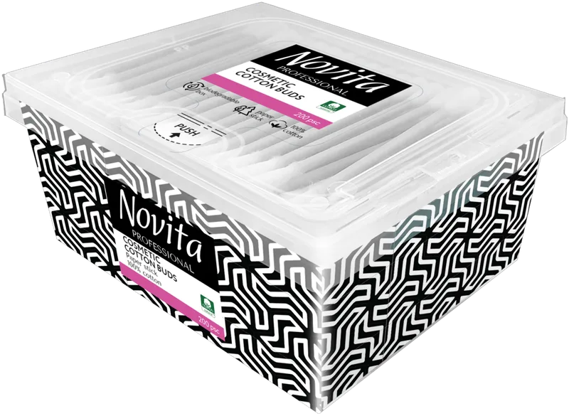 Ватні палички Novita Professional коробка 200 шт.