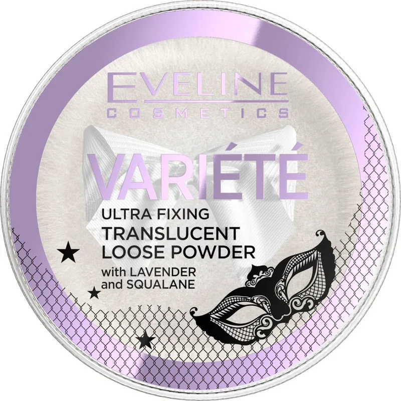 Пудра для обличчя Eveline Cosmetics Variete Ultra Fixing Transparent Loose Face Powder з лавандою та скваланом 5 г