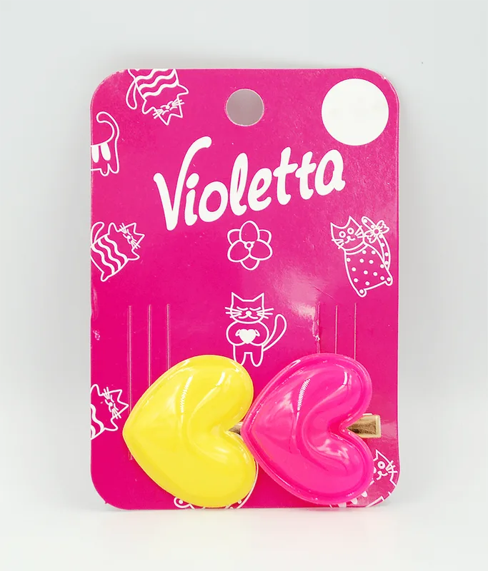 Дитяча яскрава шпилька Violetta у формі серця 1 шт.