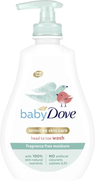 Dove Baby гель для душу від маківки до п'яточок Зволоження без запаху, 400мл