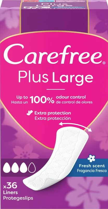 Прокладки щоденнi Carefree Plus Large Fresh 36 шт.