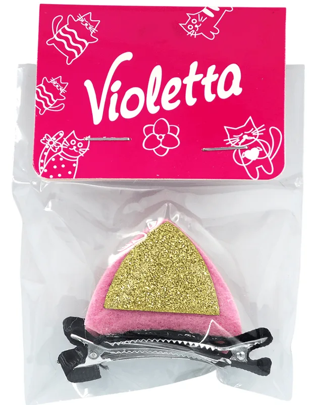 Затиски для волосся дитячі Violetta котячі вушка 2 шт