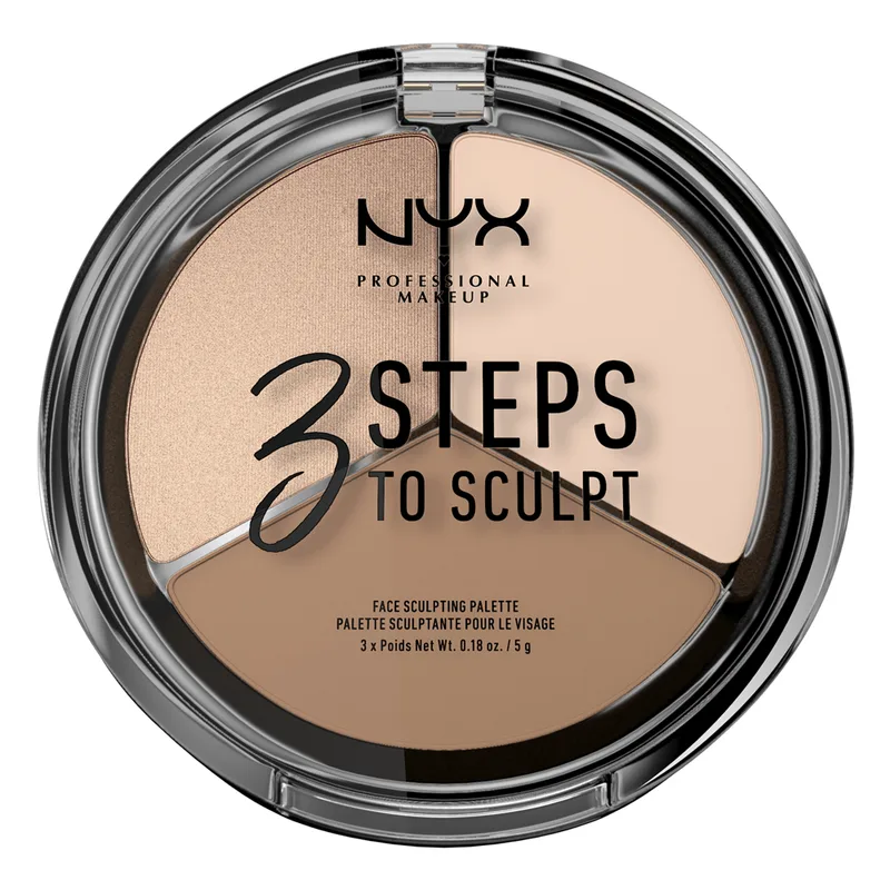 Палетка для контуринга лица NYX Professional Makeup 3 Steps To Sculpt Face Sculpting Palette 01 Fair 5 г