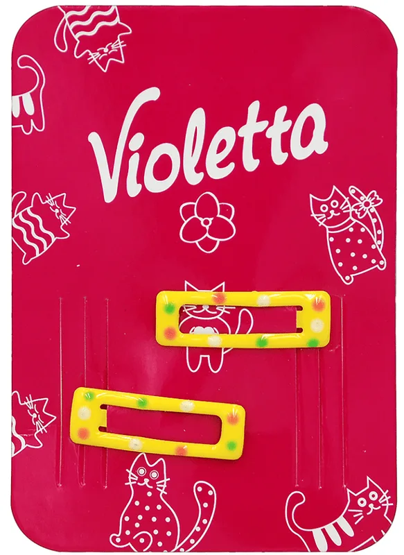 Шпильки-затискачі для волосся дитячі Violetta кольорові 2 шт