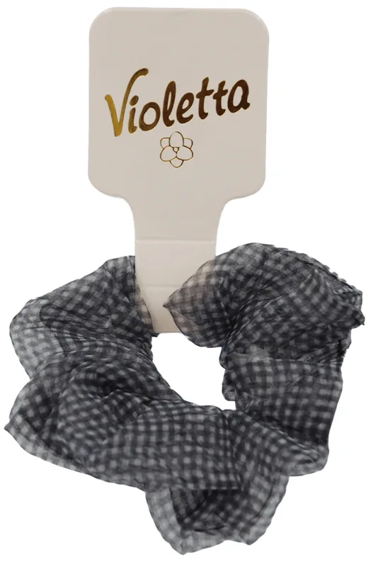 Резинка для волосся Violetta тканинна з картатим принтом 1 шт.