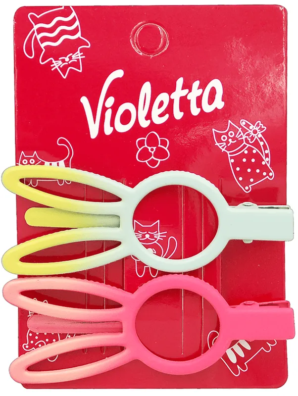 Затиски для волосся дитячі Violetta у формі вушок 2 шт