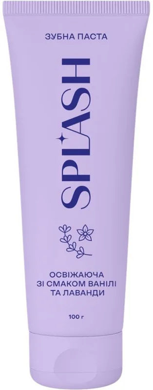 Зубна паста Splash з відбілюючим ефектом зі смаком ванілі та лаванди 100 г