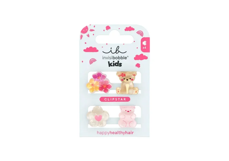 Набір заколок для волосся INVISIBOBBLE Clipstar Kids Bearly Bloomed 4 шт