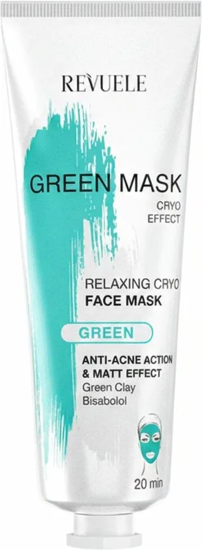 Зелена маска для обличчя Revuele Anti-Acne Green Face Mask Cryo Effect, 80 мл