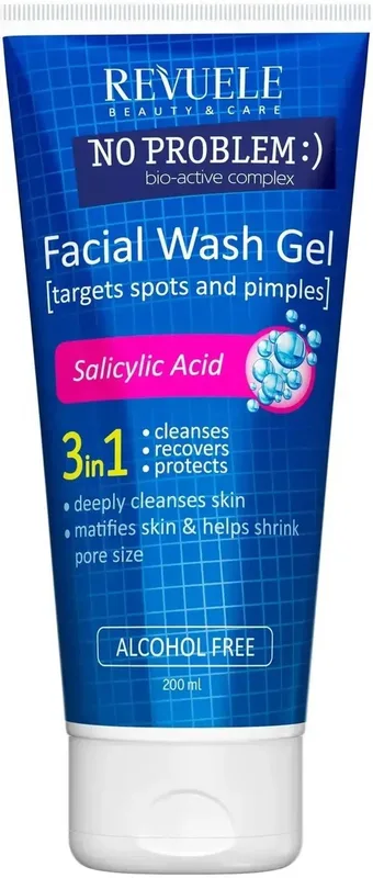 Гель для вмивання Revuele No Problem Facial Wash Gel для жирної та комбінованої шкіри з саліциловою кислотою та цинком 200 мл