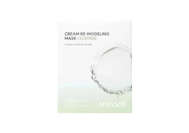 Заспокійлива альгінатна маска з центелою та чайним деревом AROCELL Cream Remodeling Mask Cicatree