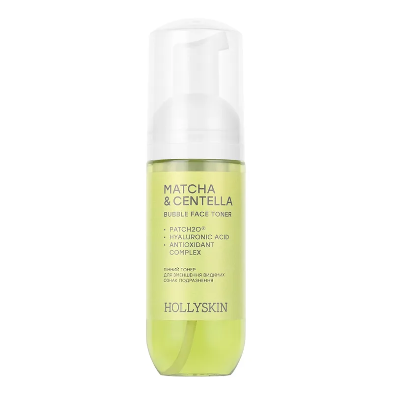 Пінний тонер HOLLYSKIN Matcha & Centella для зменшення видимих ознак подразнення