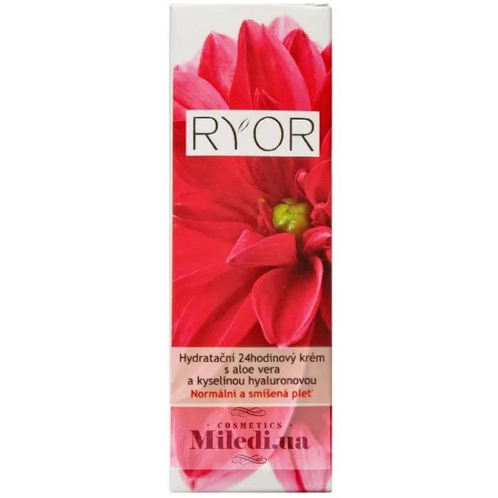 Зволожуючий крем 24г з алое вера та гіалуроновою кислотою Ryor 24h Moisturizing Cream Aloe Vera Hyaluronic Acid 50 мл