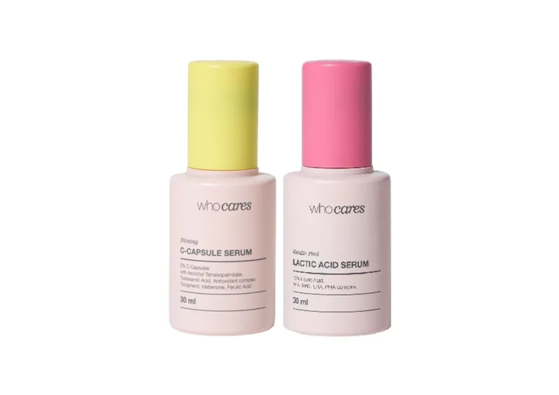 Акційний набір WHOCARES Shining C-Capsule Serum + Gentle Peel Lactic Acid Serum