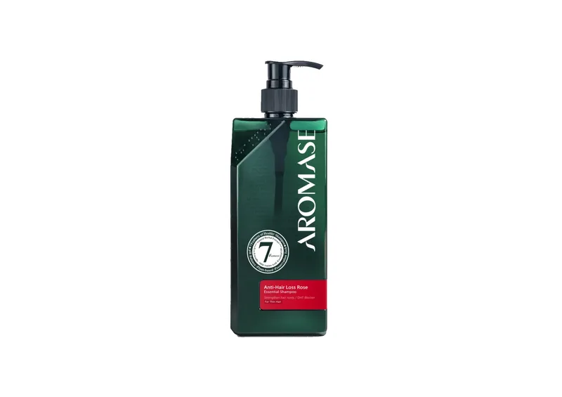 Шампунь для тонкого та ослабленого волосся з екстрактом троянди AROMASE Anti-Hair Loss Rose Essential Shampoo для профілактики випадіння 400 мл