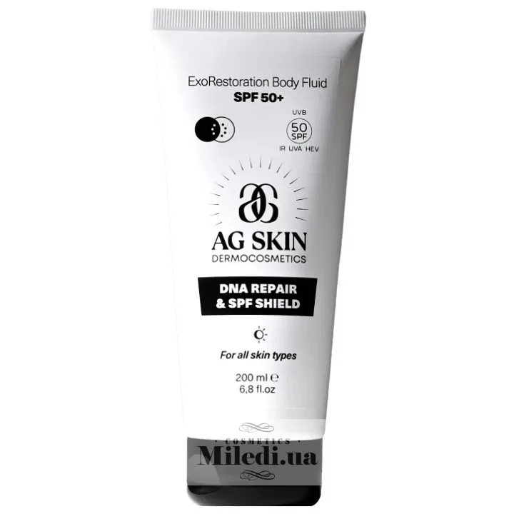 Сонцезахисний флюїд для тіла AG SKIN Exorestoration Body Fluid SPF50+ 200 мл