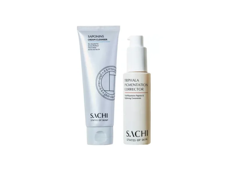 Акційний набір SACHI SKIN Saponins Cream Cleanser + Triphala Pigmentation Corrector