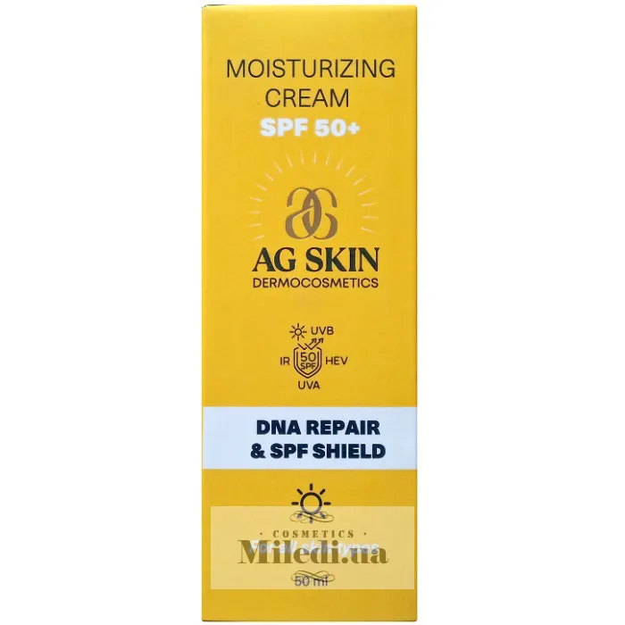 Зволожуючий сонцезахисний крем DNA Reapir & SPF Shield Moisturizing Cream SPF 50+, 50 ml AG Skin (381647127)