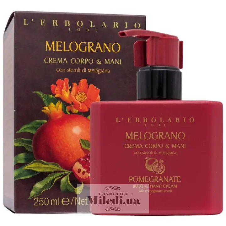 Крем для рук і тіла Гранат L'Erbolario Crema Corpo & Mani Melograno 200 мл