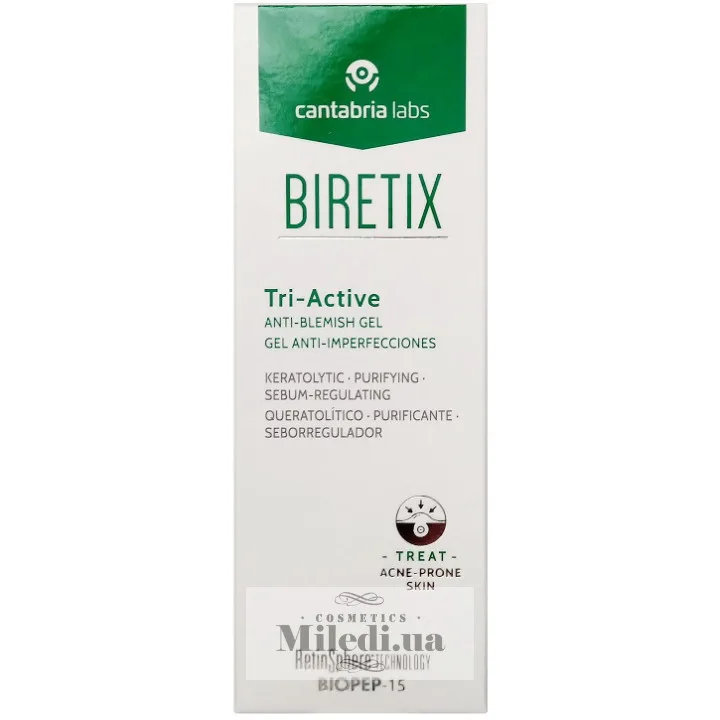 Гель три-актив для шкіри з акне Cantabria Labs Biretix Tri-Active Anti-Blemish Gel 50 мл