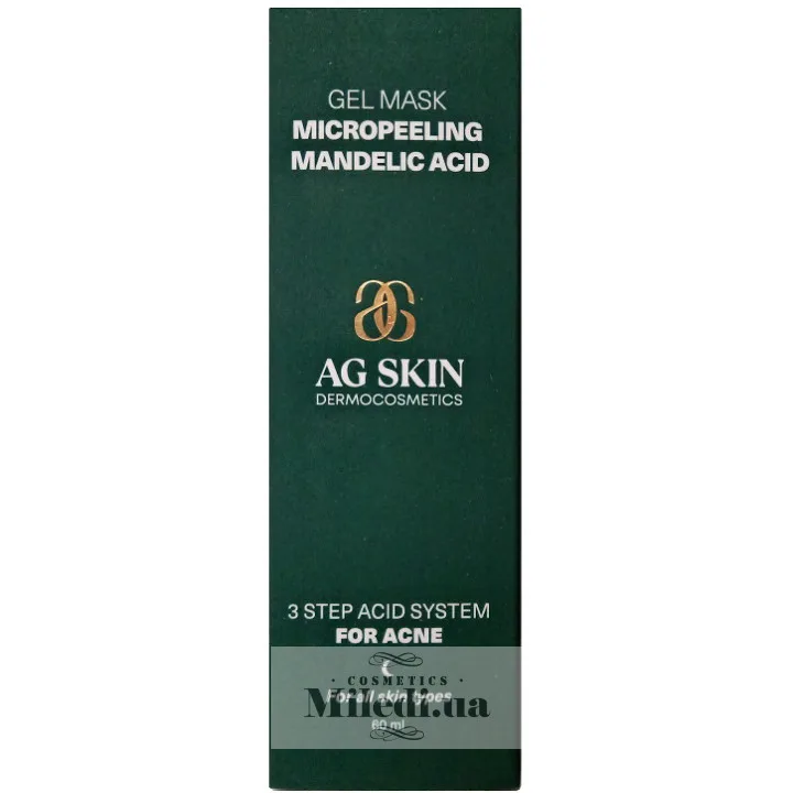 Гель-маска мікропілінг з мигдалевою кислотою AG SKIN For Acne Gel Mask Micropeeling Mandelic Acid