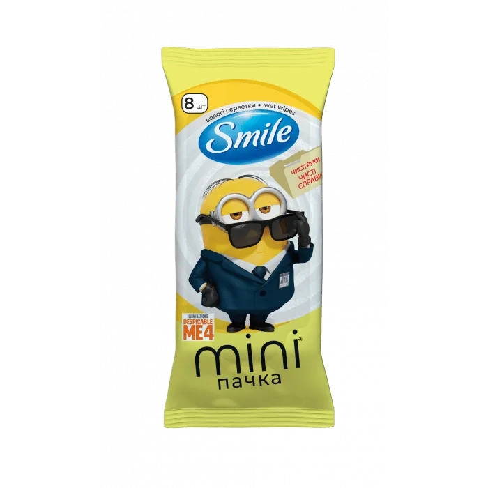 Smile Вологі серветки MINI Ліцензійні герої, 8 шт.