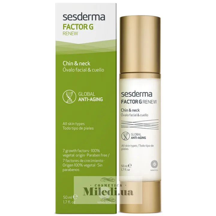 Омолоджуючий крем-гель для овалу обличчя і шиї Sesderma Laboratories Factor G Renew Chin Neck 50 мл