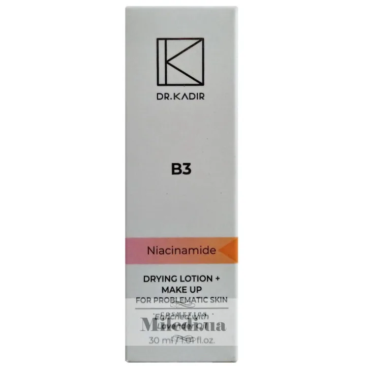 Тоніруюча підсушуюча емульсія для проблемної шкіри Dr. Kadir B3 Drying Lotion + Make Up 30 мл