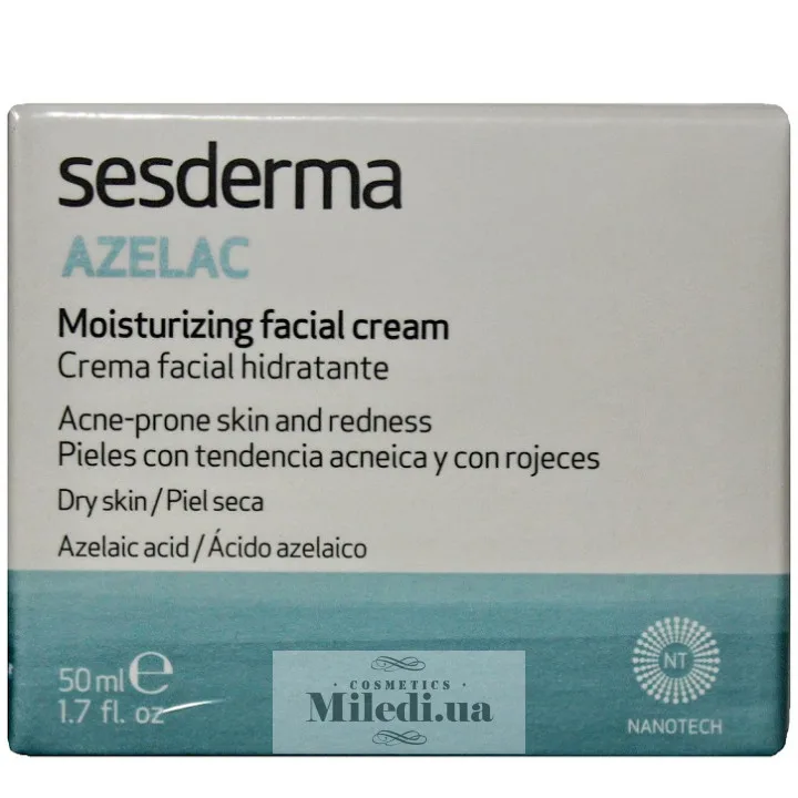 Зволожуючий крем при куперозі демодекс і розацеа Sesderma Laboratories Azelac Moisturizing Face Cream 50 мл