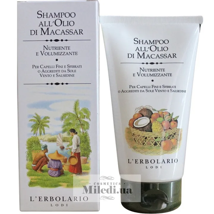 Шампунь на основі масла Макассар L`Erbolario Shampoo all'Olio di Macassar 150 мл