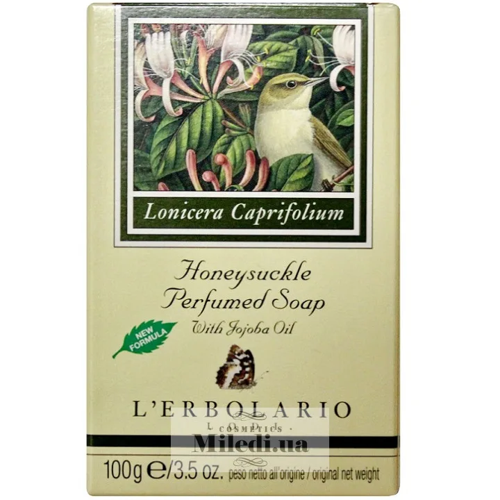 Парфумоване натуральне мило Жимолість L`Erbolario Sapone al Profumo di Caprifoglio 100 г