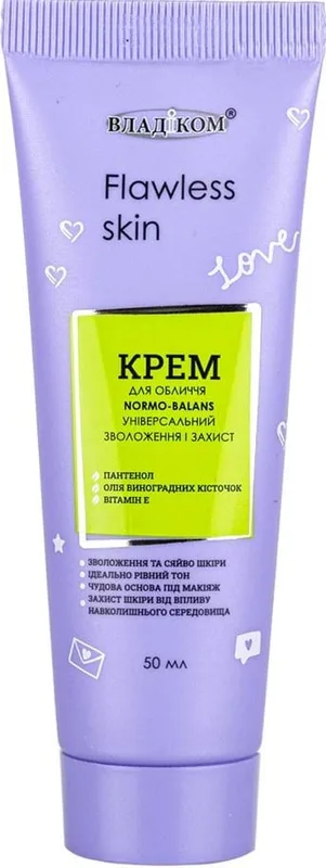Крем для обличчя Normo-Balans універсальний "Зволоження та захист" VladiCom Flawless Skin 50 мл