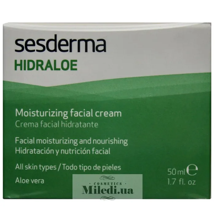 Зволожуючий крем з екстрактом алое Sesderma Laboratories Hidraloe Moisturizing Facial Cream 50 мл