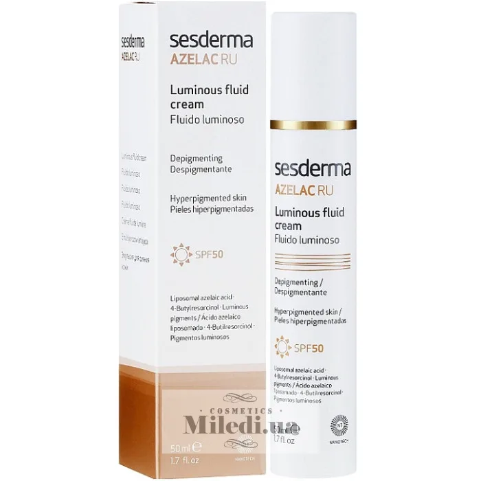 Депігментуючий флюїд для сяйва шкіри Sesderma Laboratories Azelac Ru Luminous Fluid Cream SPF50 50 мл
