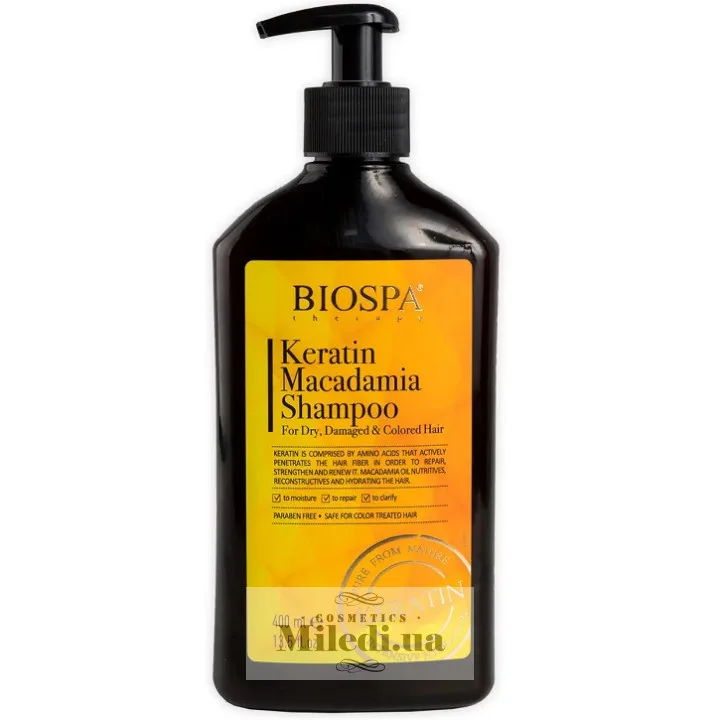 Масляний шампунь Кератин і макадамія Sea of Spa Bio Spa Keratin Macadamia Shampoo 400 мл
