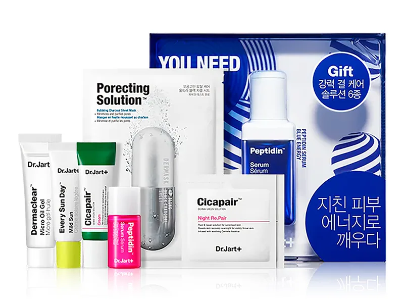 Набір 7в1 для обличчя Dr. Jart+ Peptidin Serum Blue Energy Up Set