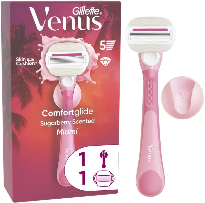 Станок для гоління жіночий Venus Comfortglide Miami Sugarberry з 1 змінним картриджем