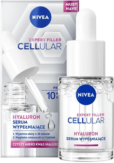 Сироватка для обличчя NIVEA Cellular Expert Filler відновлювальна з гіалуроновою кислотою 15 мл