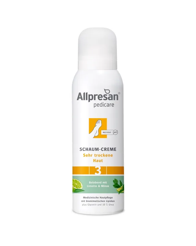Крем-піна для сухої шкіри стоп з ароматом Лайм-М ята Allpresan Foot Special No. 3 Foam Cream