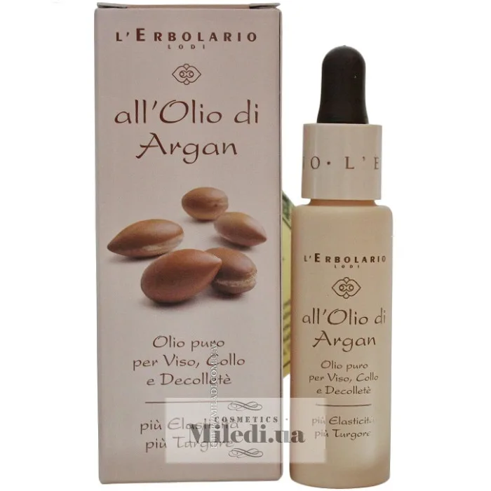 Олія Арганія для обличчя шиї та декольте L`Erbolario Olio di Argan Olio Viso Collo e Decollete 28 мл
