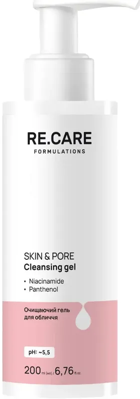 Гель для вмивання RE.CARE Skin & Pore Cleansing Gel очищувальний 200 мл