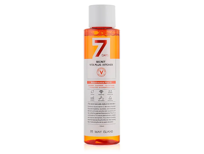 Вітамінний тонер для обличчя May Island 7 Days Secret Vita Plus-10 Toner, 155мл