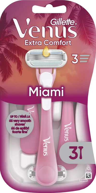 Одноразові станки для гоління (бритви) жіночі Venus Smooth Miami 3 шт.