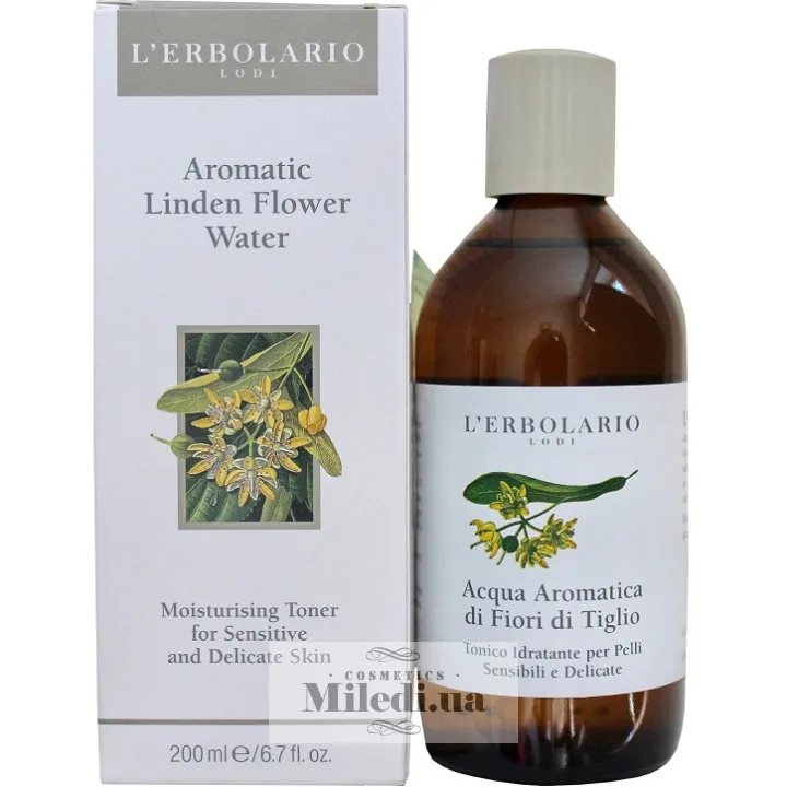 Ароматизований тонік для обличчя Липовий цвіт L`Erbolario Acqua aromatica di fiori di Tiglio 200 мл