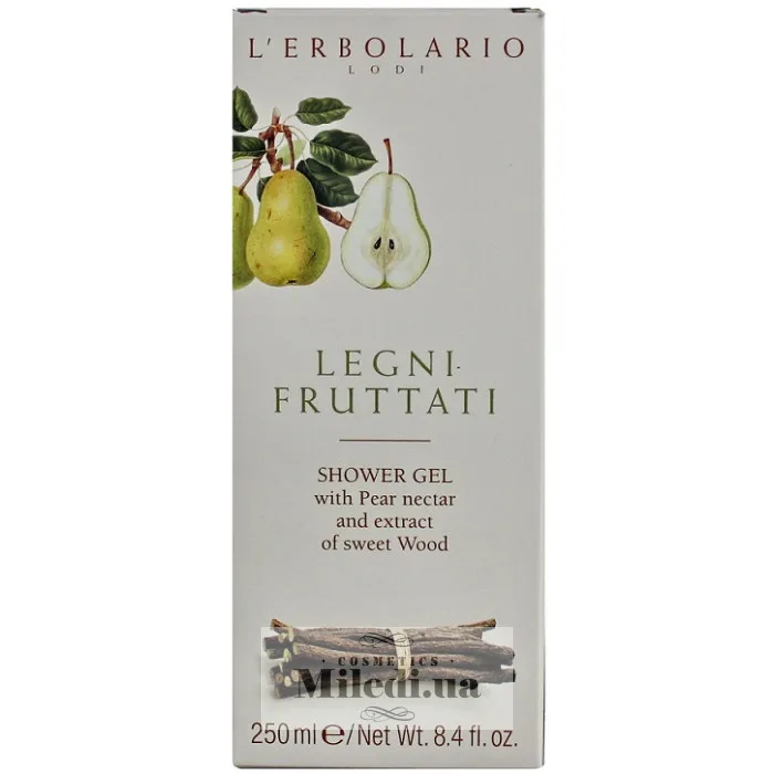 Гель для душу Піна для ванни Фрукти і коріння L`Erbolario Legni Fruttati Bagnoschiuma 250 мл