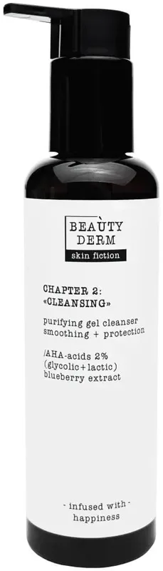Гель очищаючий для вмивання з AHA-кислотами і чорницею Beauty derm Skin Fiction 200 мл