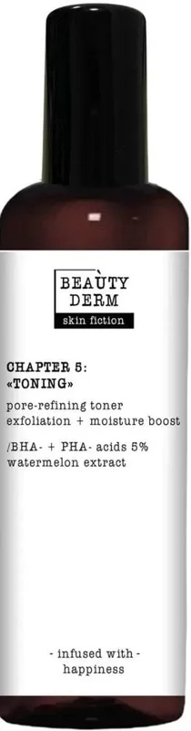 Тонер для обличчя Beauty Derm Skin Fiction з BHA-, PHA-кислотами та кавуном 200 мл