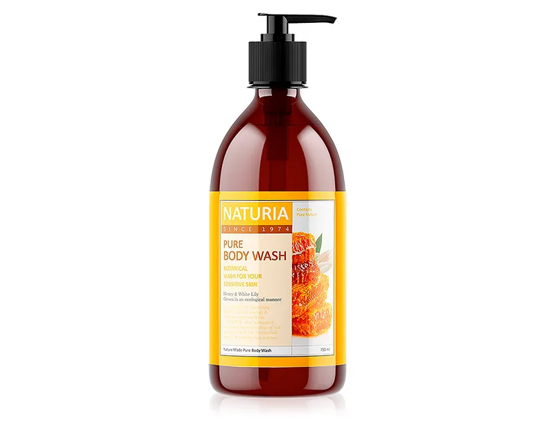 Зволожуючий гель для душу з ароматом лілії та меду Naturia Pure Body Wash Honey & White Lily, 750мл